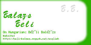 balazs beli business card